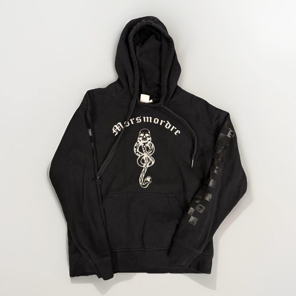 HARRY POTTER x VANS Men’s Hoodie Size XS Black Reflective Morsmordre Snake Skull